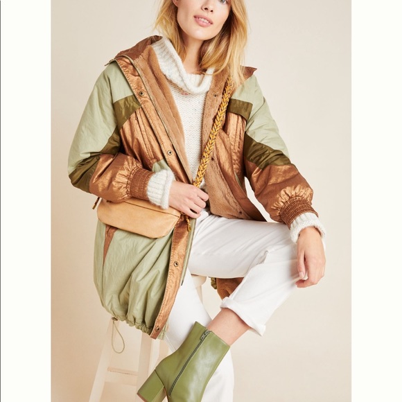 anthropologie adirondack metallic parka jacket - Picture 3 of 7